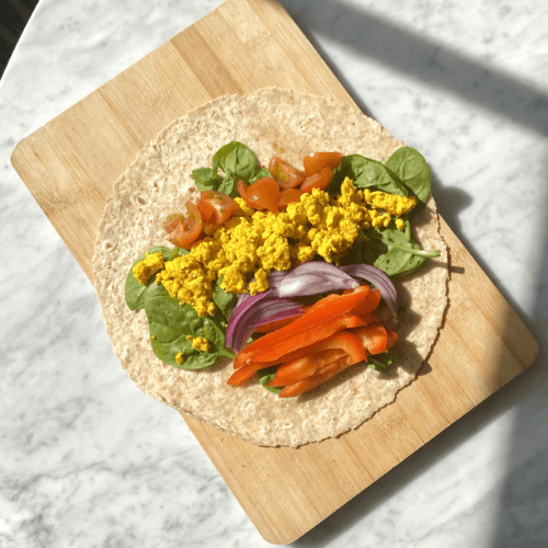 super simple tofu breakfast wrap