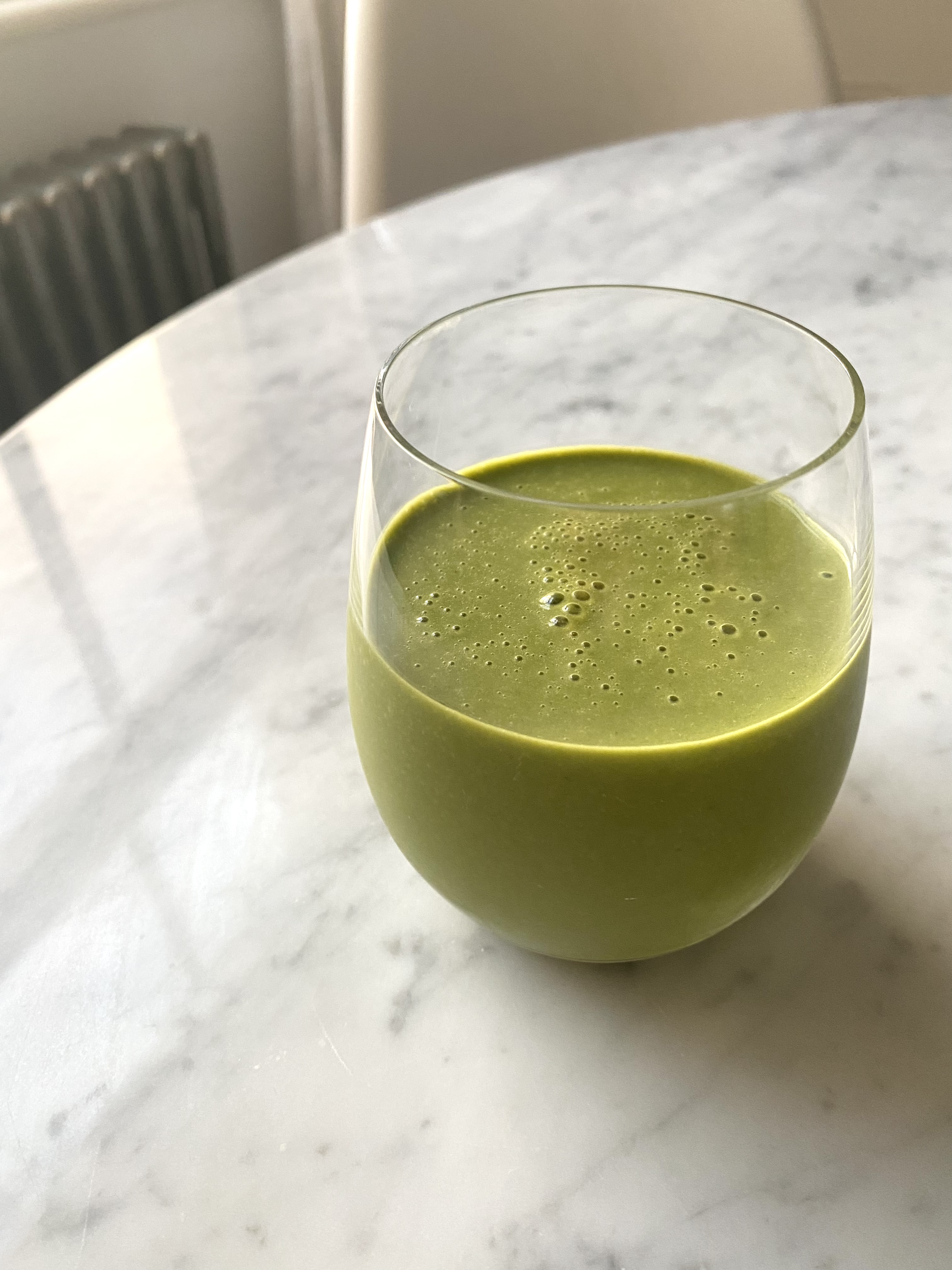 creamy vegan matcha protein smoothie