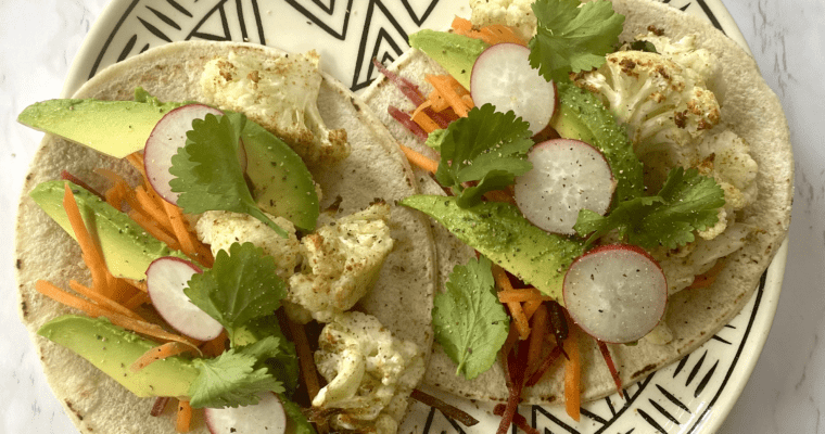 vegan + gluten free rainbow tacos