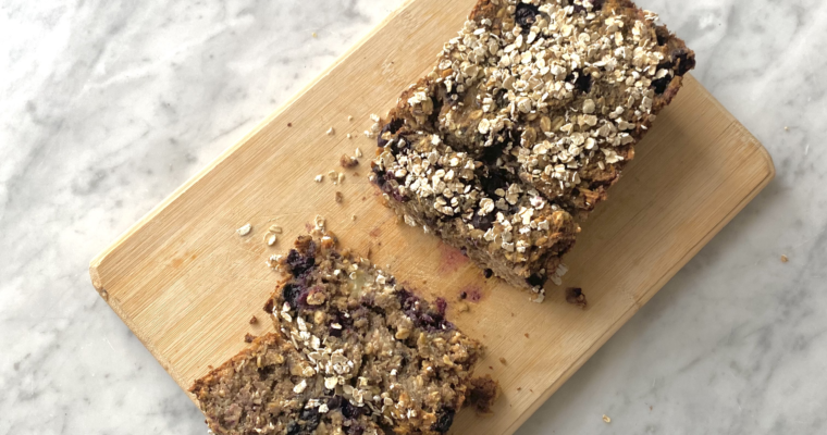 blueberry banana oatmeal bread (vegan + gluten free)