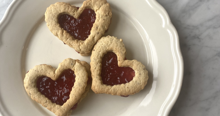 heart cookies linzer